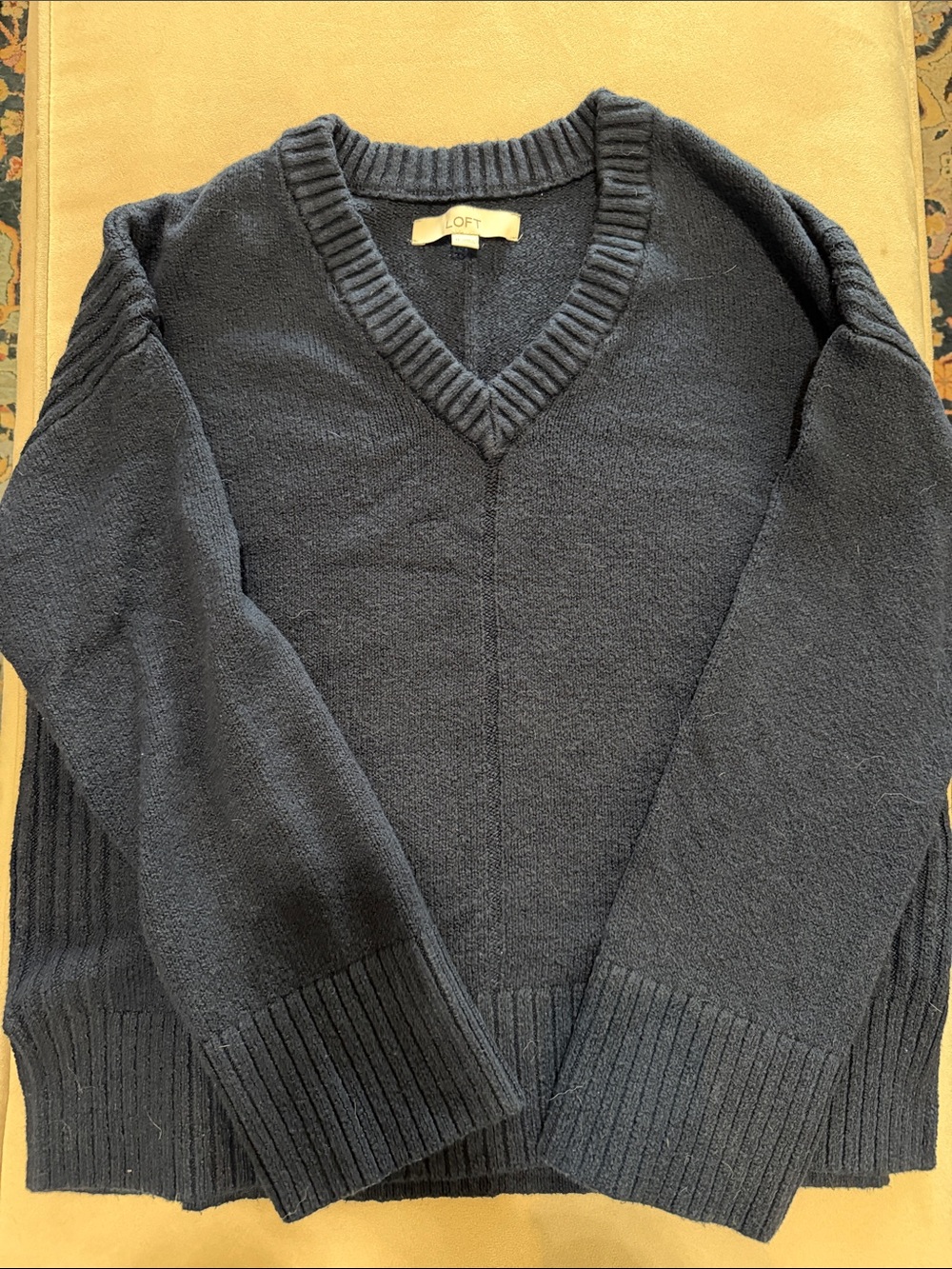 LOFT Dark Navy V-Neck Sweater